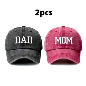2pcs unisex MOM+DAD Printed vintage Baseball Cap